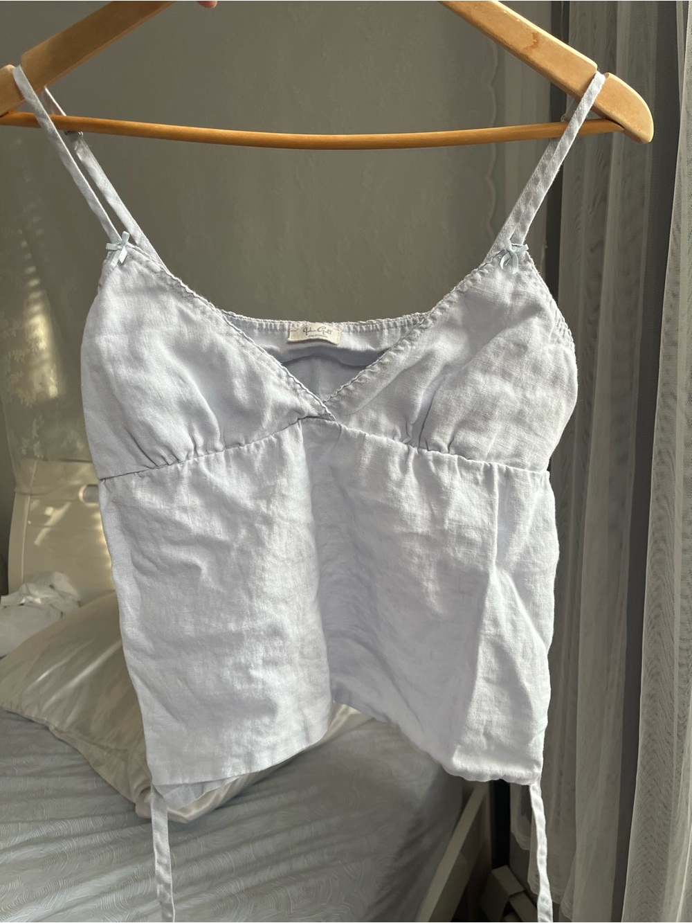 Brandy Melville edith baby blue 100% linen cami tank top